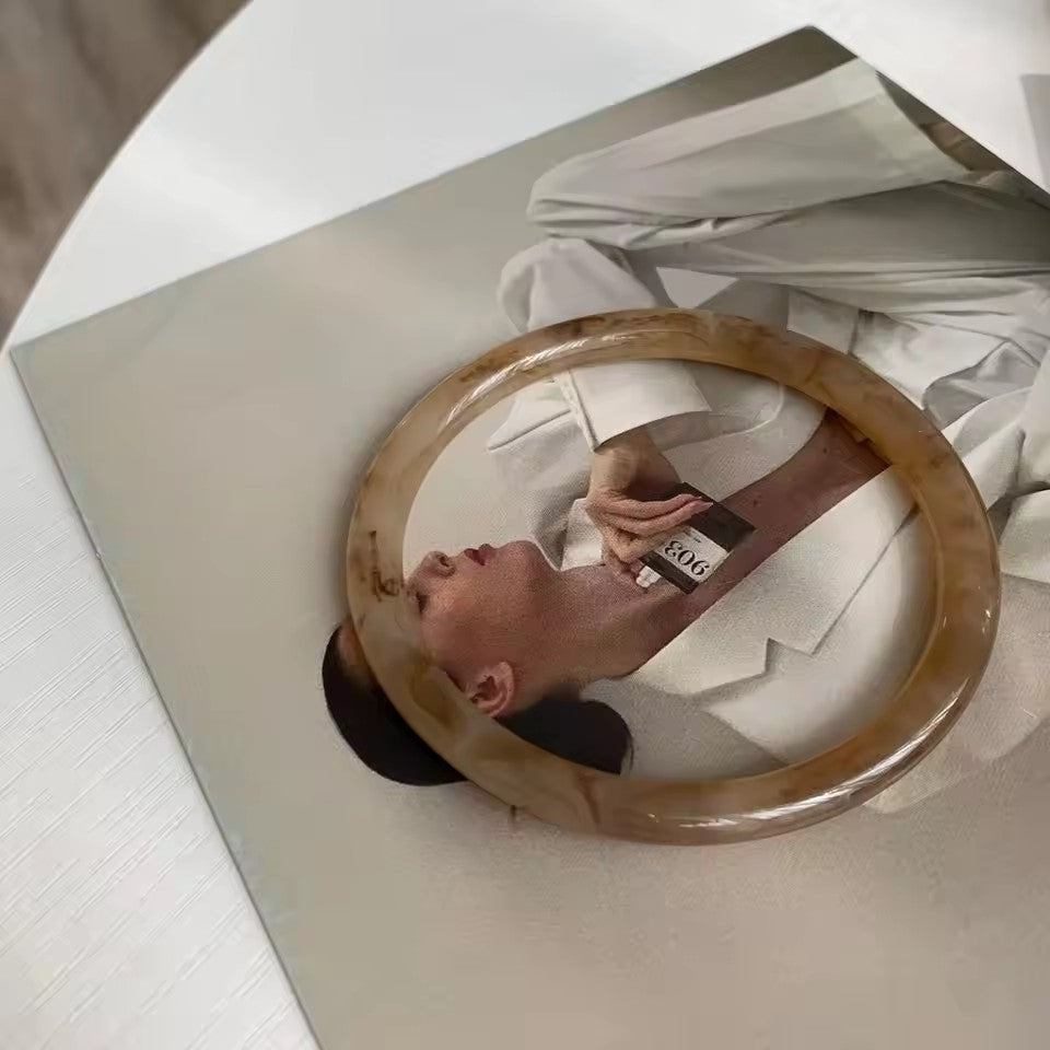 Retro Brown Resin Acrylic Marble Bangles