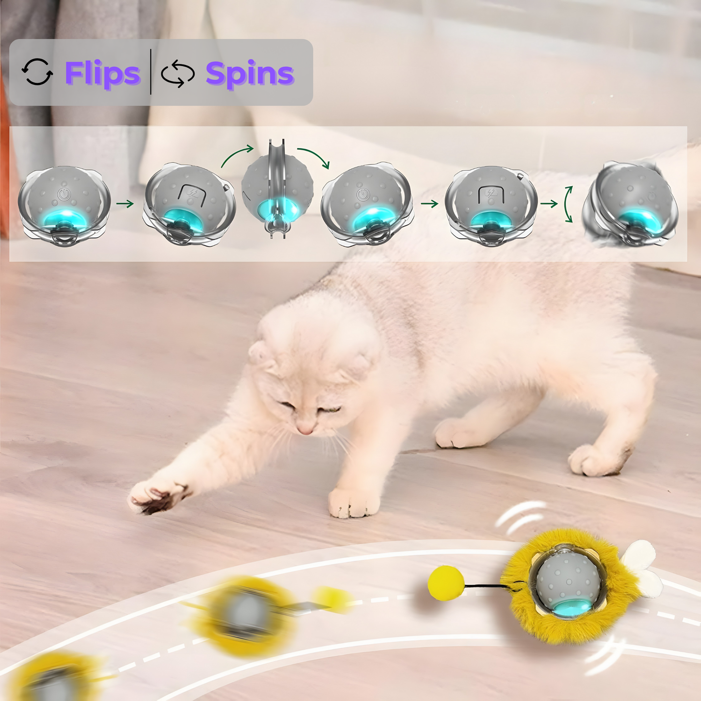 🎁 Smart Automatic Rolling Pet Ball🐱🐶: The Ultimate Self-Moving Christmas Gift! Interactive Indoor Fun & Puppy Energy Burner 🎅