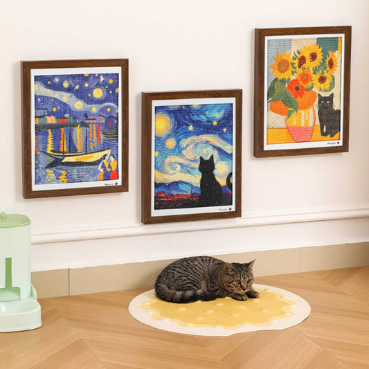 Framed Cat Scratching Board Art | Durable Play & Home Decor Piece